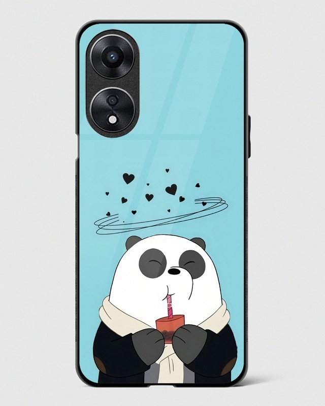 Shop Panda Love Premium Glass Case for Oppo A78 5G-Front