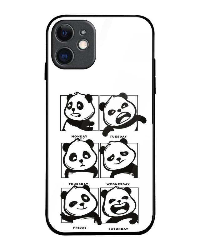 Panda Mood Premium Glass Cover for Apple iPhone 11-Front Bewakoof Shop Panda Mood Premium Glass Cover for Apple iPhone 11-Front