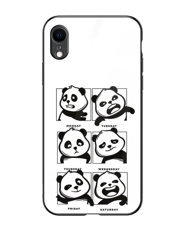 Panda Mood Premium Glass Cover for Apple iPhone XR-Front Bewakoof Shop Panda Mood Premium Glass Cover for Apple iPhone XR-Front