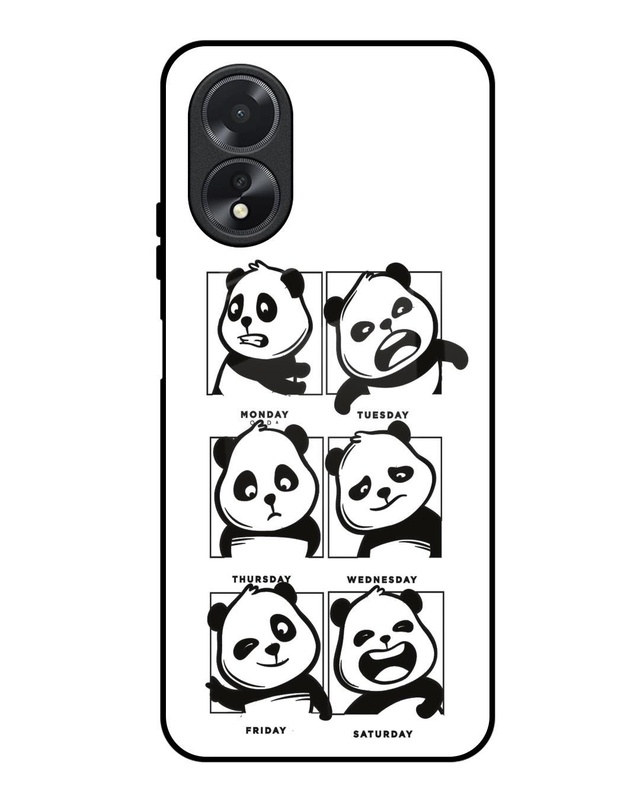 Panda Mood Premium Glass Cover for Oppo A38