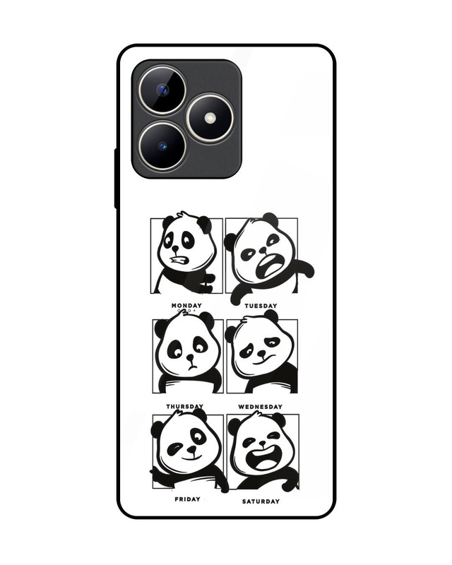 Shop Panda Mood Premium Glass Cover for Realme C53-Front