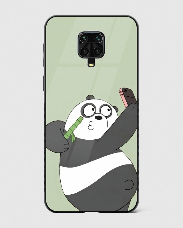 Shop Panda Selfie Premium Glass Case for Xiaomi Redmi Note 9 Pro-Front