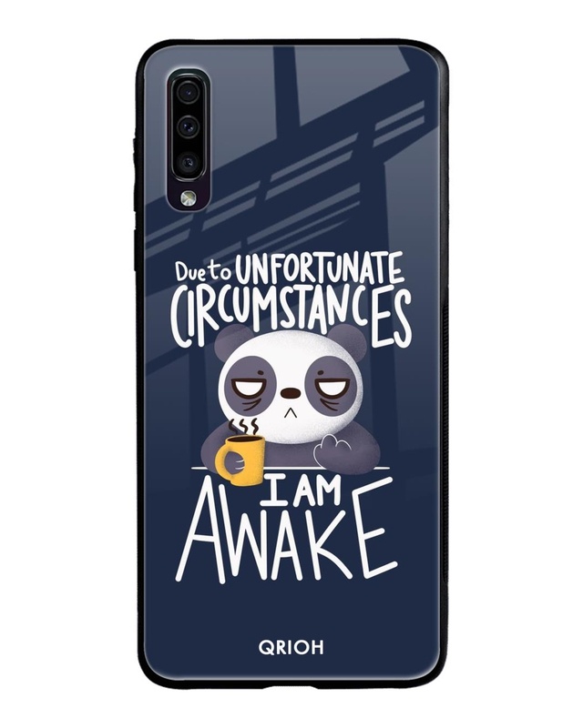 Shop Panda Typography Premium Glass Cover For Samsung Galaxy A70(Impact Resistant, Matte Finish)-Front