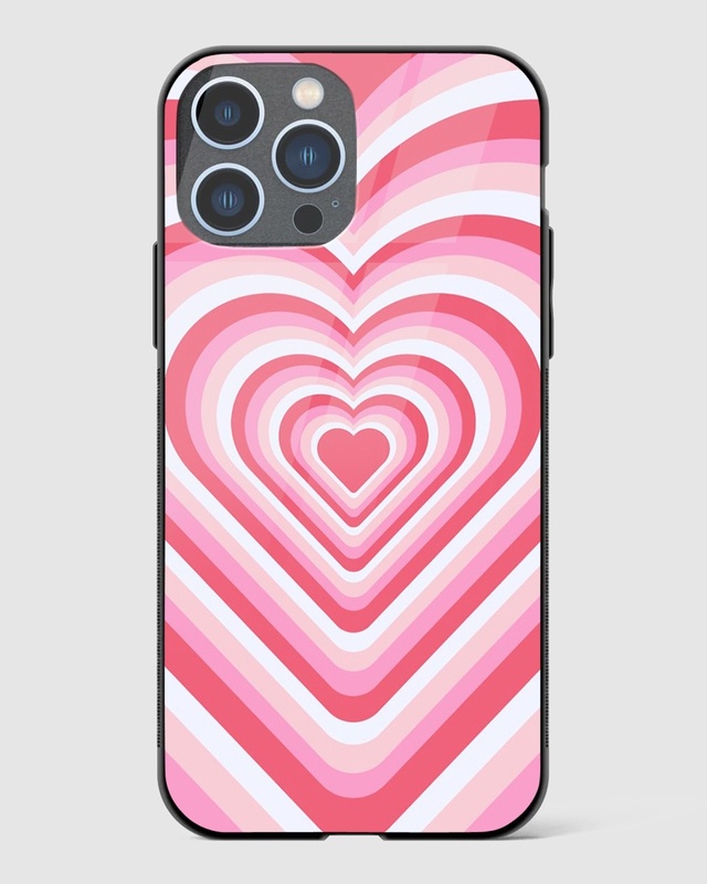 Shop Pink Flare Heart Y2K Premium Glass Case for Apple iPhone 13 Pro-Front