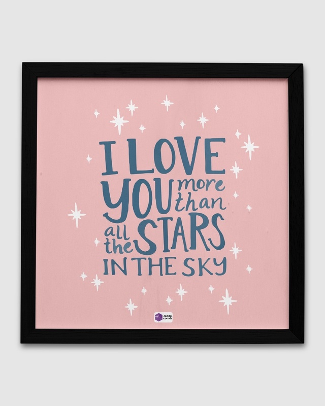 Shop Pink I Love U More Than all the Stars in the Sky Wood Frame-Front