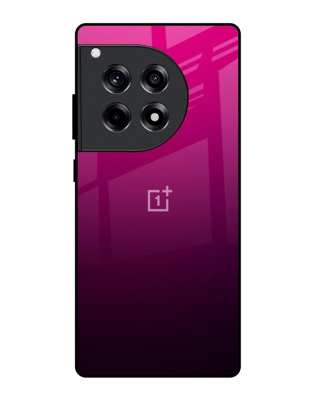 Shop Pink Ombre Pattern Premium Glass Case for OnePlus 12R 5G(Shock Proof, Scratch Resistant)-Front