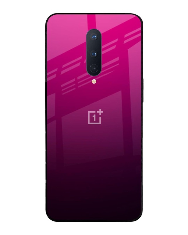 Shop Pink Ombre Pattern Premium Glass Case for OnePlus 8(Shock Proof, Scratch Resistant)-Front