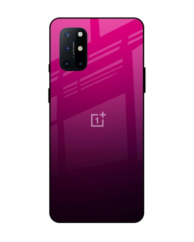 Shop Pink Ombre Pattern Premium Glass Case for OnePlus 8T(Shock Proof, Scratch Resistant)-Front