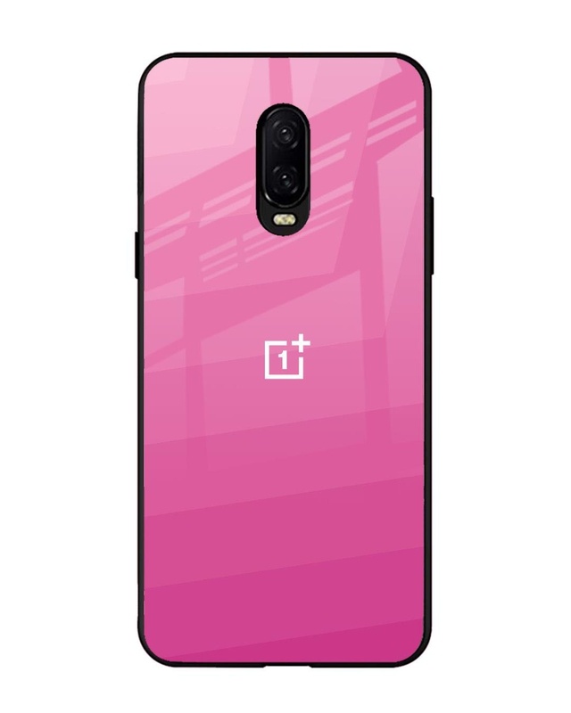 Shop Pink Ribbon Caddy Premium Glass Case for OnePlus 6T (Shock Proof, Scratch Resistant)-Front