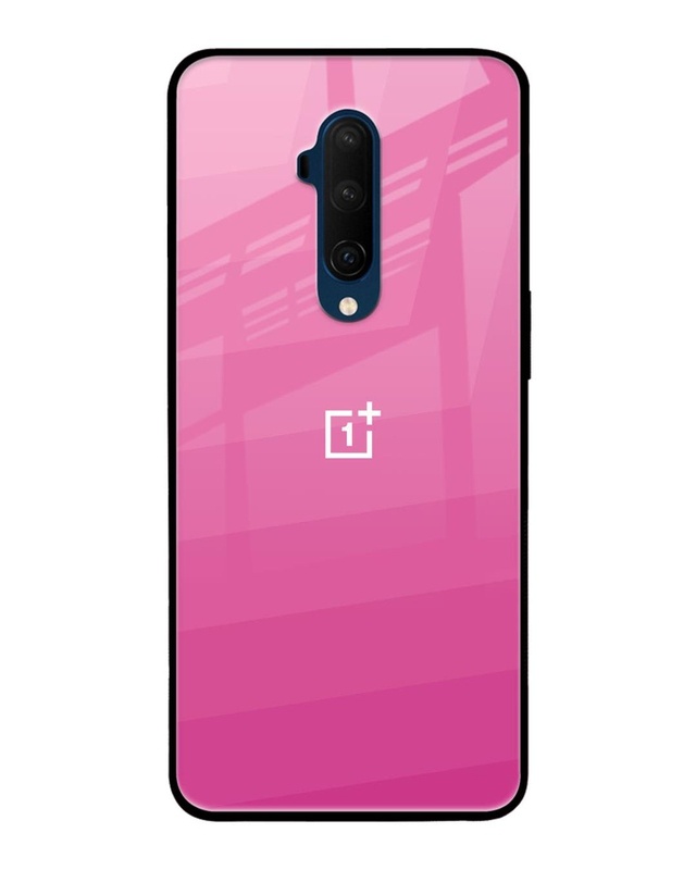 Shop Pink Ribbon Caddy Premium Glass Case for OnePlus 7T Pro (Shock Proof, Scratch Resistant)-Front