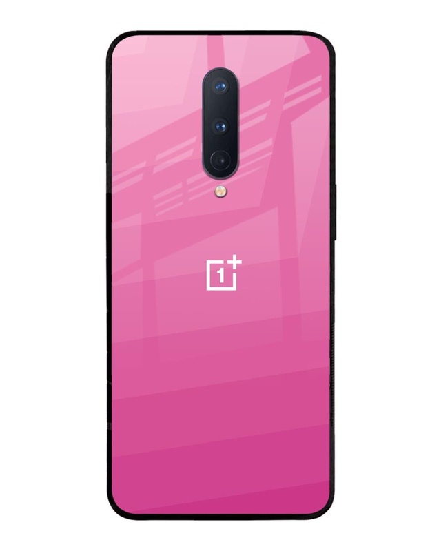 Shop Pink Ribbon Caddy Premium Glass Case for OnePlus 8 (Shock Proof, Scratch Resistant)-Front