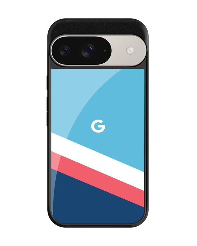 Pink & White Stripes Premium Glass Cover For Google Pixel 9 Pro(Shock Proof, Scratch Resistant)