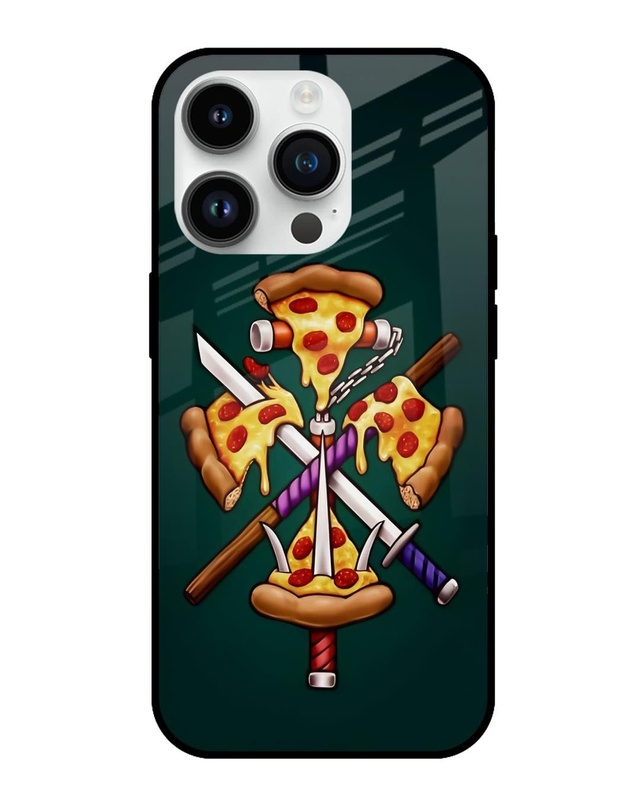 Shop Pizza Lover Premium Glass Case for Apple iPhone 14 Pro (Shock Proof, Scratch Resistant)-Front