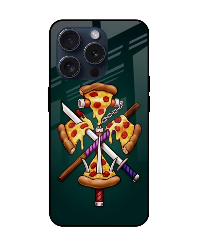 Shop Pizza Lover Premium Glass Case for Apple iPhone 15 Pro (Shock Proof, Scratch Resistant)-Front