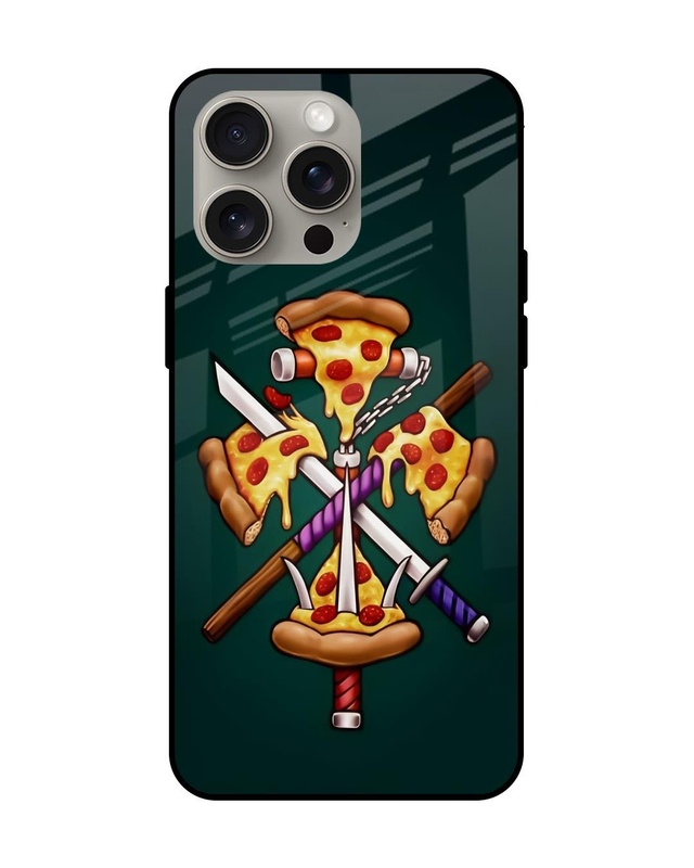 Shop Pizza Lover Premium Glass Case for Apple iPhone 15 Pro Max (Shock Proof, Scratch Resistant)-Front