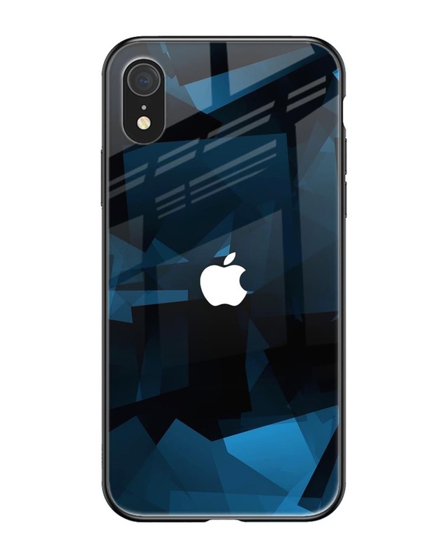 Shop Polygonal Blue Box Premium Glass Case For Apple iPhone XR(Shock Proof, Scratch Resistant)-Front