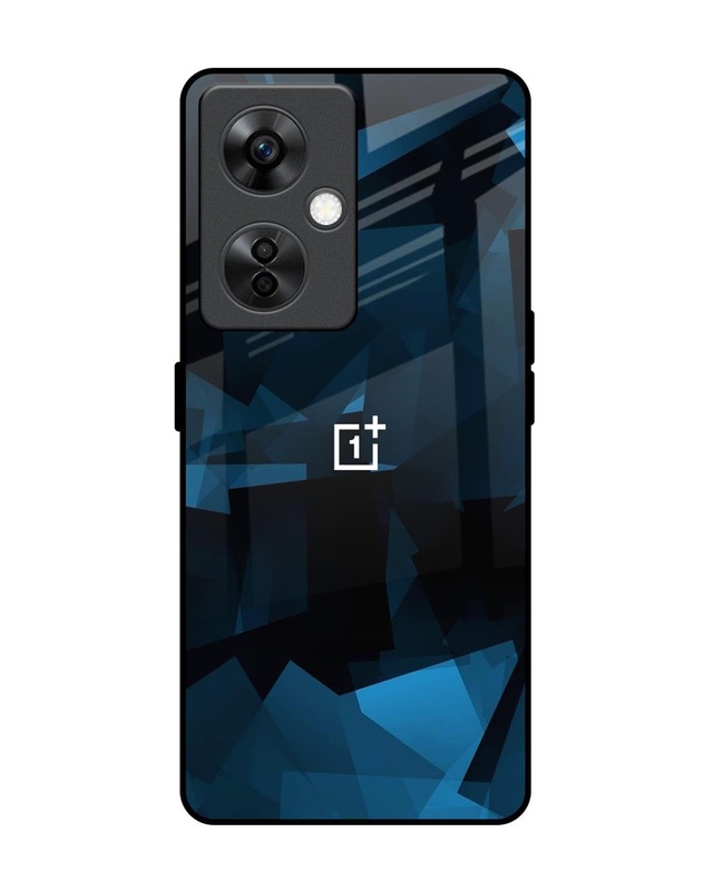 Shop Polygonal Blue Box Premium Glass Case For OnePlus Nord CE 3 Lite 5G(Shock Proof, Scratch Resistant)-Front
