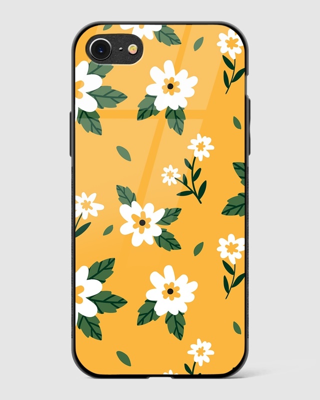 Shop Poppy Pattern Floral Premium Glass Case for Apple iPhone SE 2020-Front