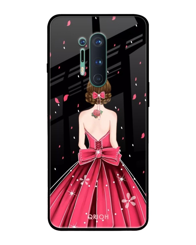Shop Printed Premium Glass Cover For OnePlus 8 Pro (Impact Resistant, Matte Finish)-Front