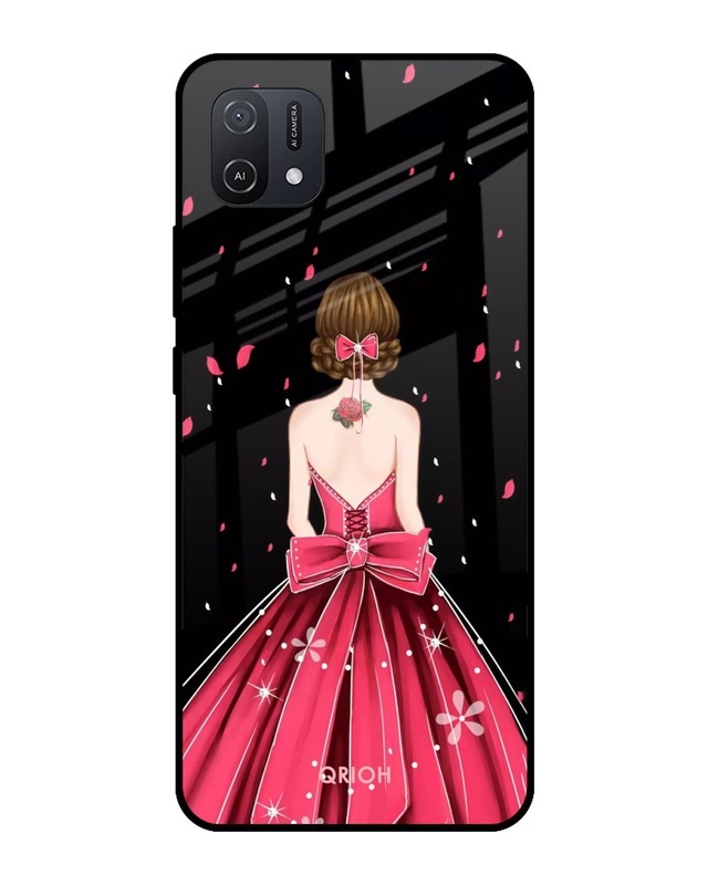 Shop Printed Premium Glass Cover For Oppo A16K (Impact Resistant, Matte Finish)-Front