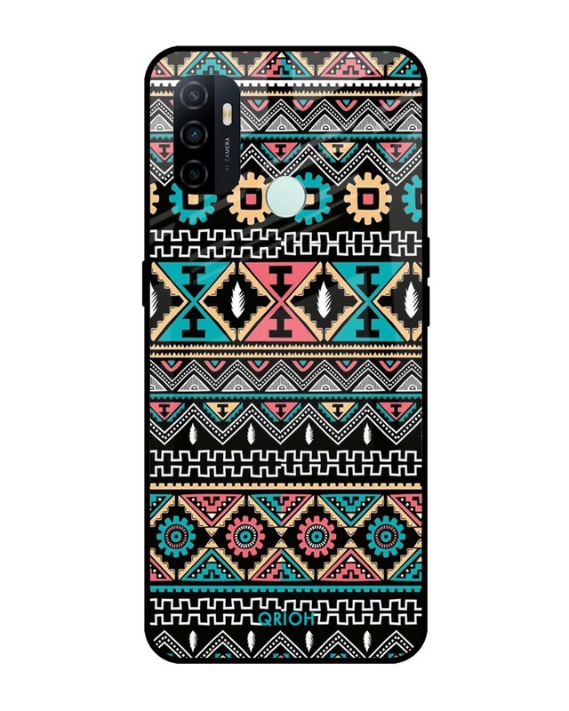 Shop Printed Premium Glass Cover For Oppo A33 (Impact Resistant, Matte Finish)-Front