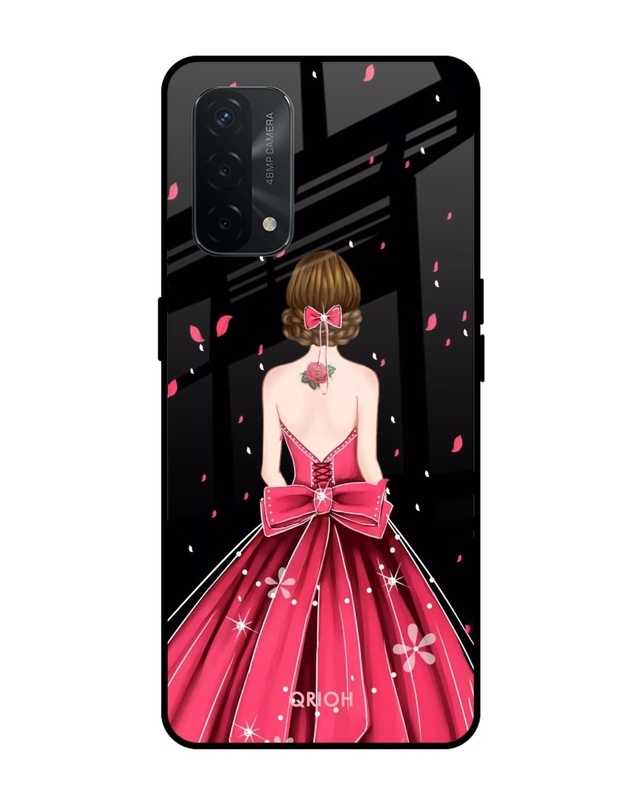 Shop Printed Premium Glass Cover For Oppo A74 (Impact Resistant, Matte Finish)-Front