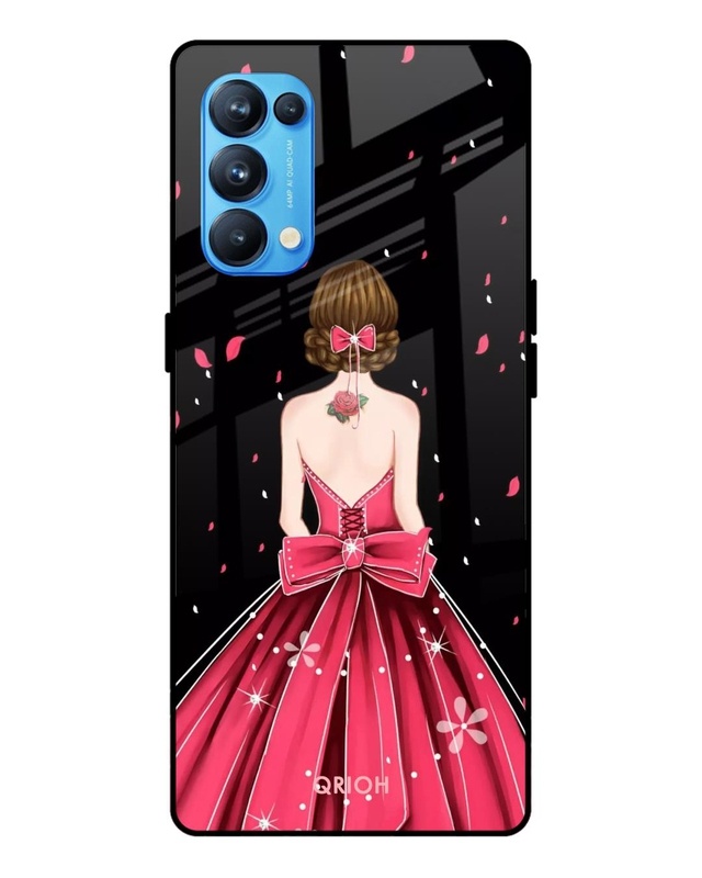 Shop Printed Premium Glass Cover For Oppo Reno 5 Pro (Impact Resistant, Matte Finish)-Front