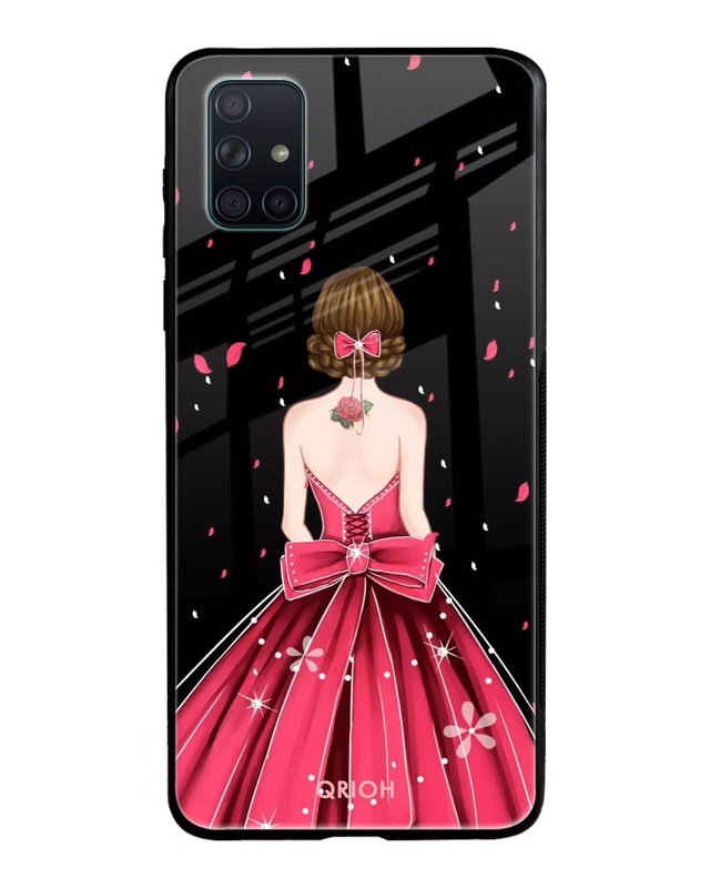 Shop Printed Premium Glass Cover For Samsung Galaxy A71(Impact Resistant, Matte Finish)-Front