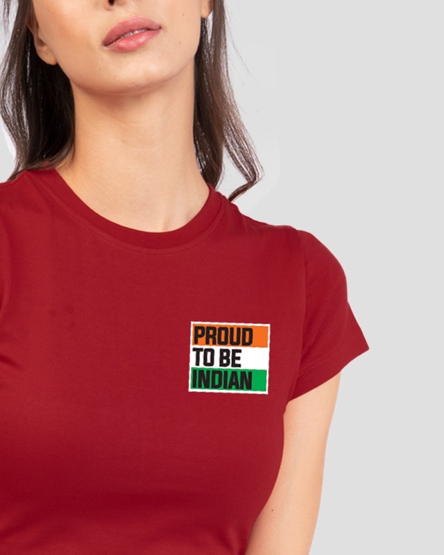 Shop Proud To Be Indian Half Sleeve T-Shirt - Bold Red-Front