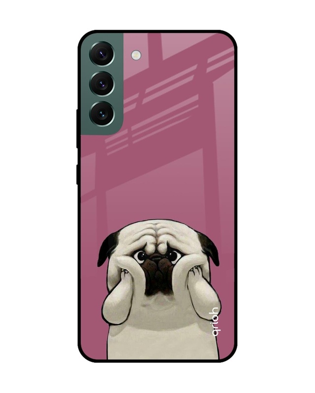 Shop Pug Face Printed Premium Glass Cover For  S22 Plus 5G(Impact Resistant, Matte Finish)-Front