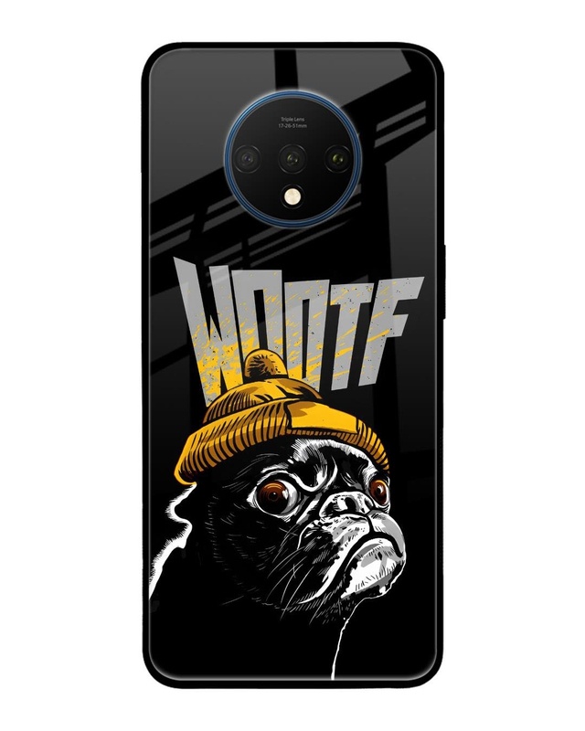 Shop Pug In Winter Premium Glass Case for OnePlus 7T (Shock Proof, Scratch Resistant)-Front