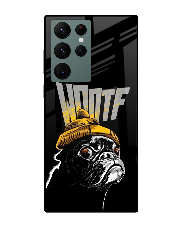 Shop Pug In Winter Premium Glass Case for Samsung Galaxy S22 Ultra 5G (Shock Proof, Scratch Resistant)-Front