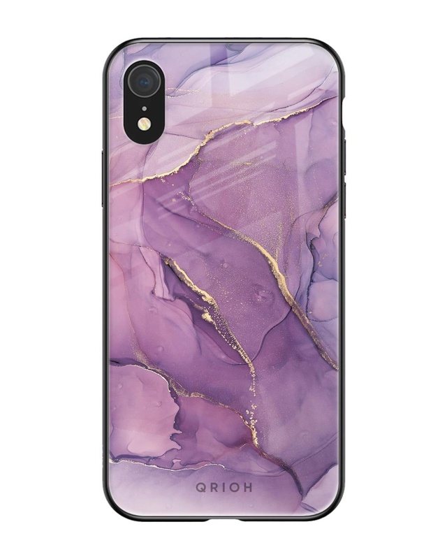 Shop Purple Gold Marble Premium Glass Case for Apple iPhone XR (Shock Proof, Scratch Resistant)-Front