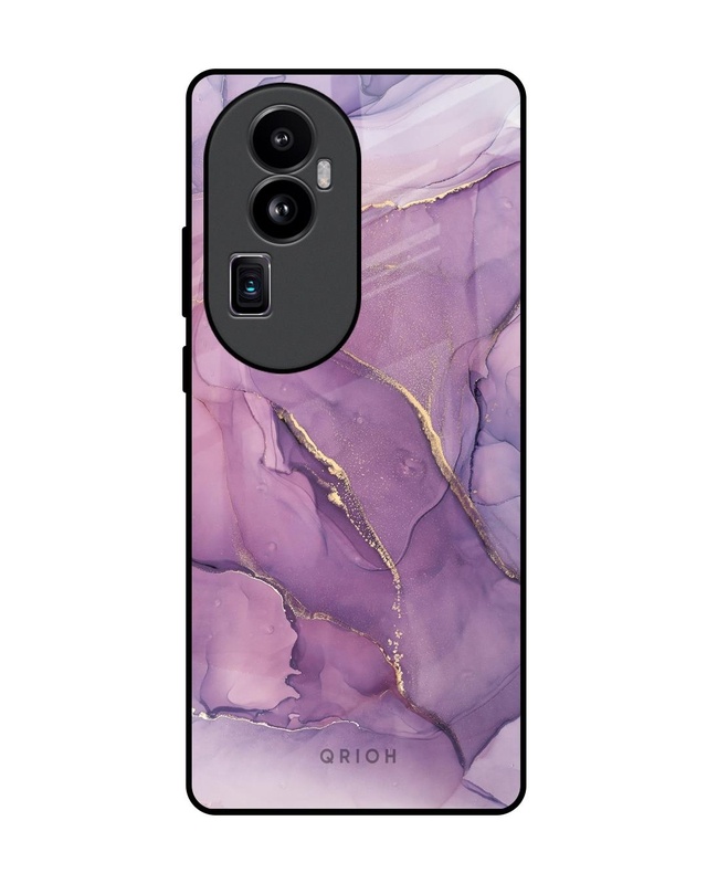 Shop Purple Gold Marble Premium Glass Case for Oppo Reno 10 Pro+ 5G (Shock Proof, Scratch Resistant)-Front