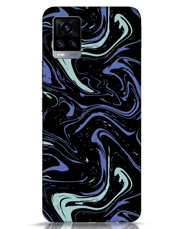 Shop Purple Marble Designer Hard Cover for Vivo V20-Front