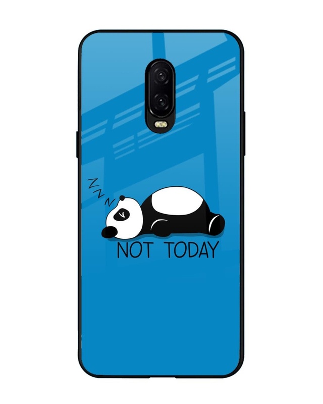 Shop Qrioh Exhausted Panda Premium Glass Case for OnePlus 6T(Shock Proof, Scratch Resistant)-Front
