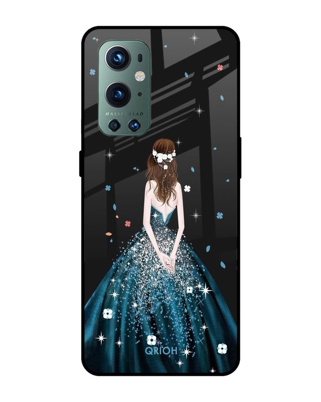 Shop Queen of Fashion Premium Glass Case for OnePlus 9 Pro (Shock Proof, Scratch Resistant)-Front