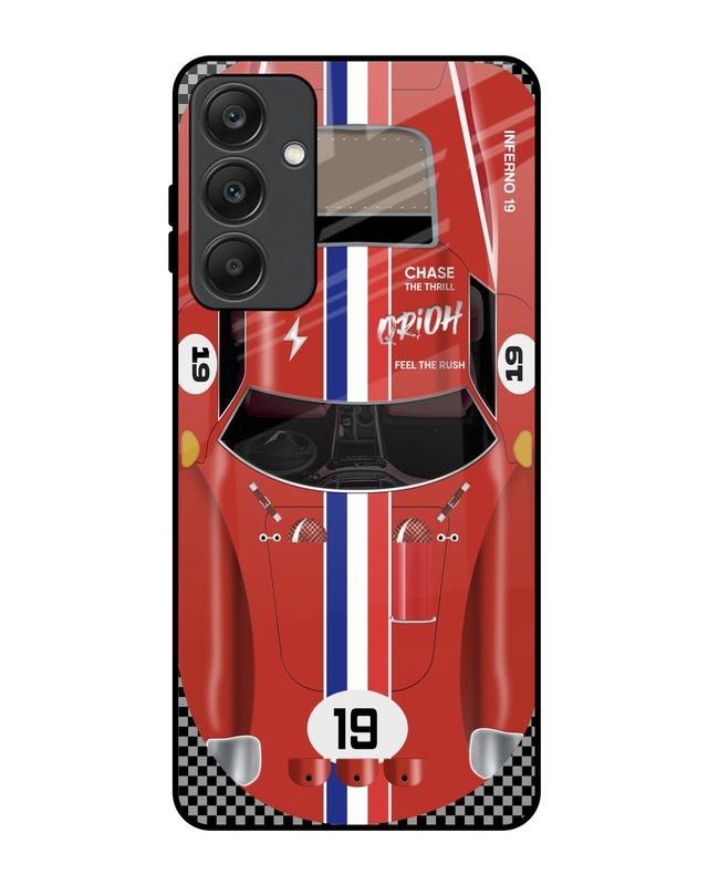 Racing Vintage Premium Glass Cover for Samsung Galaxy A25 5G(Shock Proof, Scratch Resistant)