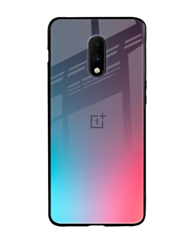 Shop Rainbow Laser Premium Glass Case for OnePlus 7 (Shock Proof, Scratch Resistant)-Front
