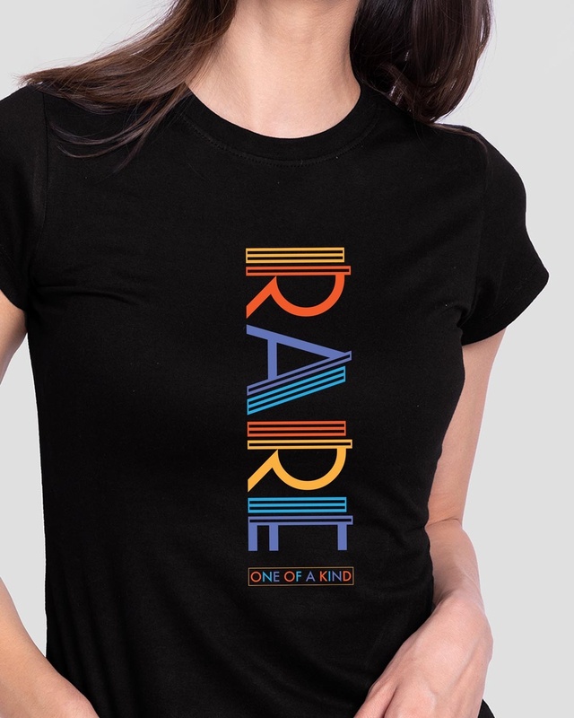 Shop Rare AF Half Sleeve Printed T-Shirt Black-Front