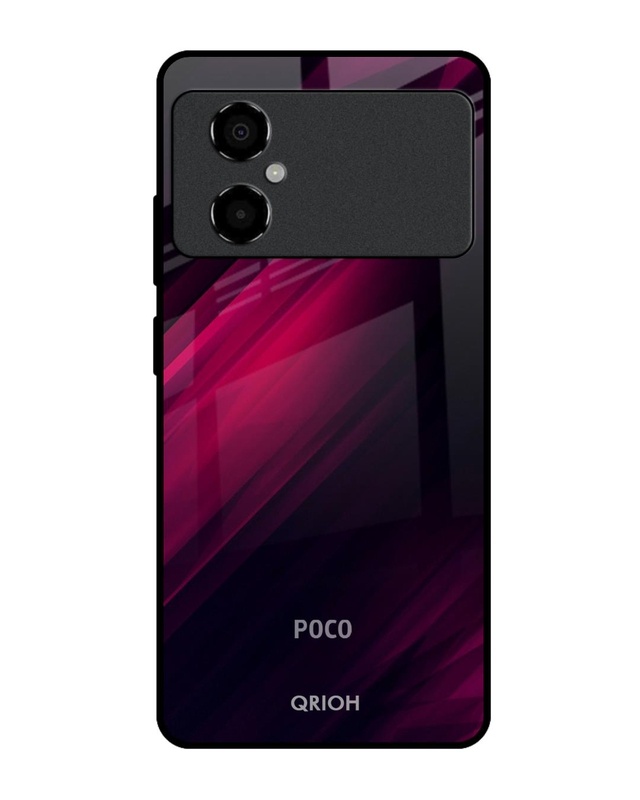Shop Razor Black Premium Glass Case for Poco M4 5G (Shock Proof, Scratch Resistant)-Front