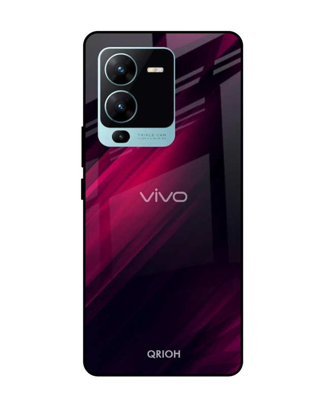 Shop Razor Black Printed Premium Glass Case for Vivo V25 Pro (Shock Proof,Scratch Resistant)-Front