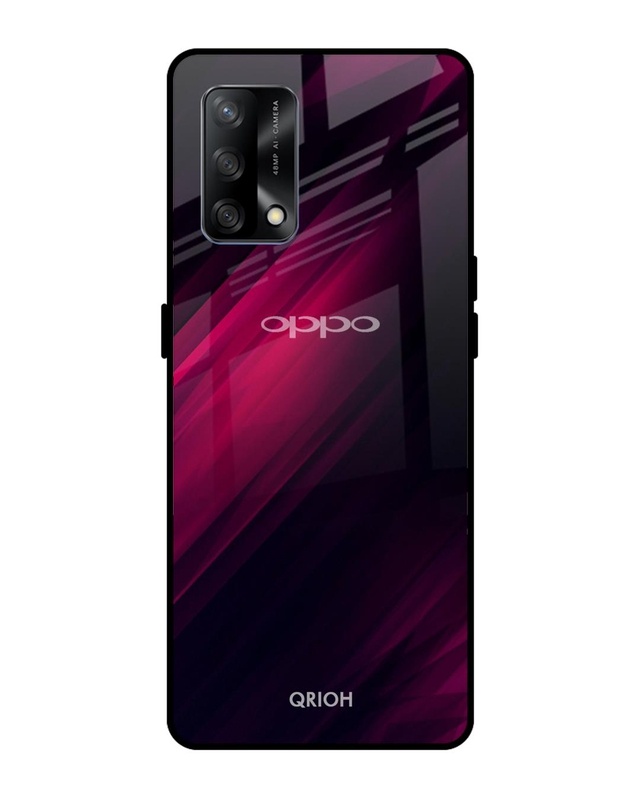 Shop Razor Black Printed Premium Glass Cover for Oppo F19s (Shockproof, Light Weight)-Front