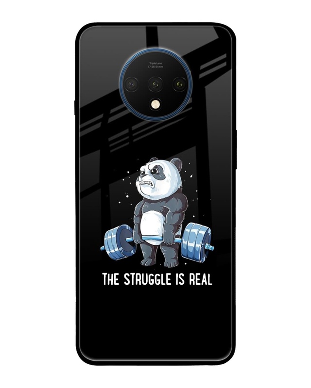 Shop Real Struggle Premium Glass Case for OnePlus 7T (Shock Proof, Scratch Resistant)-Front