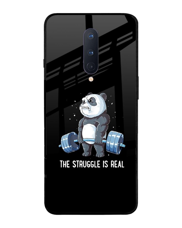 Shop Real Struggle Premium Glass Case for OnePlus 8 (Shock Proof, Scratch Resistant)-Front