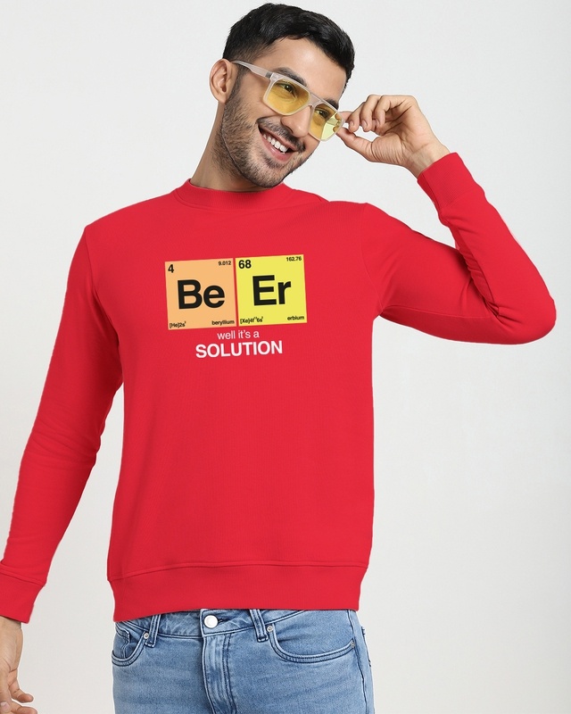 Shop Red Be-Er Solution Sweatshirt-Front