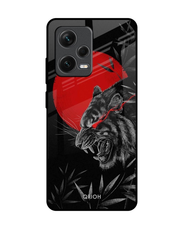 Shop Red Moon Tiger Premium Glass Case for Redmi Note 12 Pro+ 5G (Shock Proof, Scratch Resistant)-Front