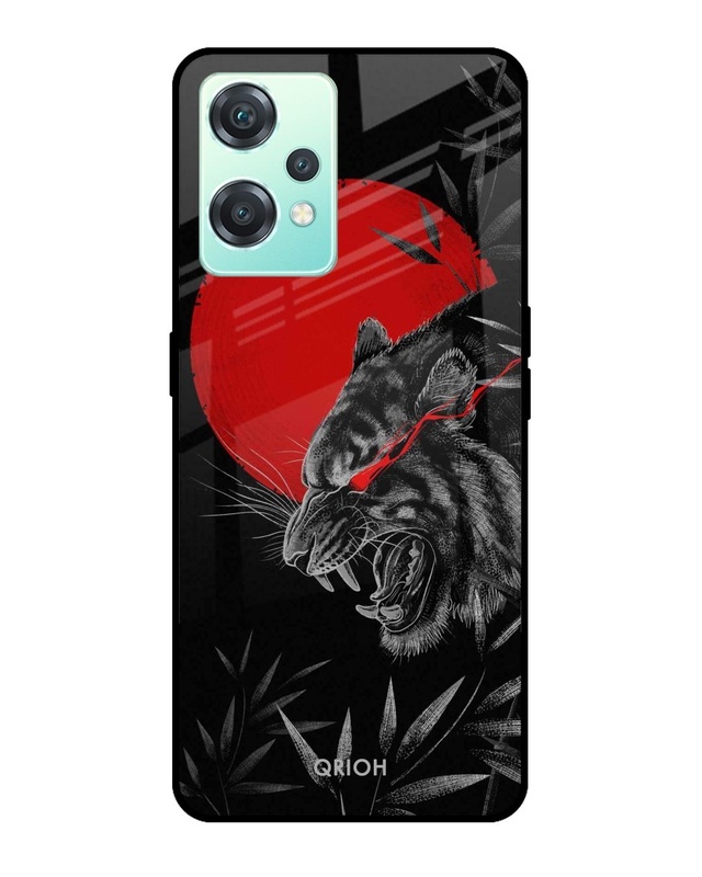 Shop Red Moon Tiger Printed Premium Glass Cover For OnePlus Nord CE 2 Lite 5G (Matte Finish)-Front