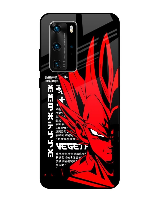 Shop Red Vegeta forPremium Glass Case for Huawei P40 Pro (Shock Proof, Scratch Resistant)-Front