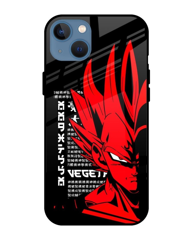 Shop Red Vegeta Premium Glass Case for iPhone 13 mini (Shock Proof, Scratch Resistant)-Front
